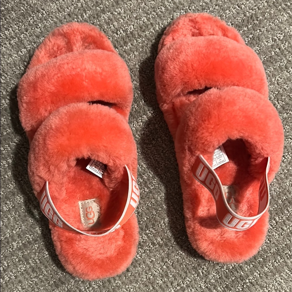 UGG Fluffy Coral Slippers